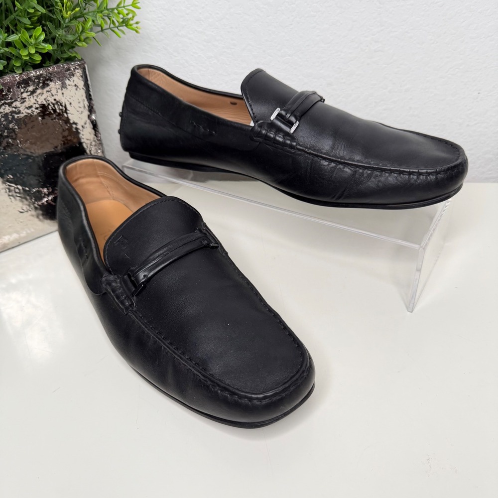 Tod's‎ Loafers Black Leather Gommino Driving Shoes Luxury Italian 11 UK/12.5 US
